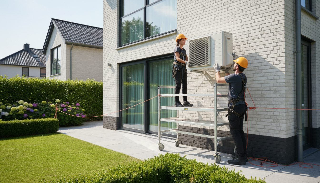 Airconditioning installatie bij moderne woning in Vlaanderen