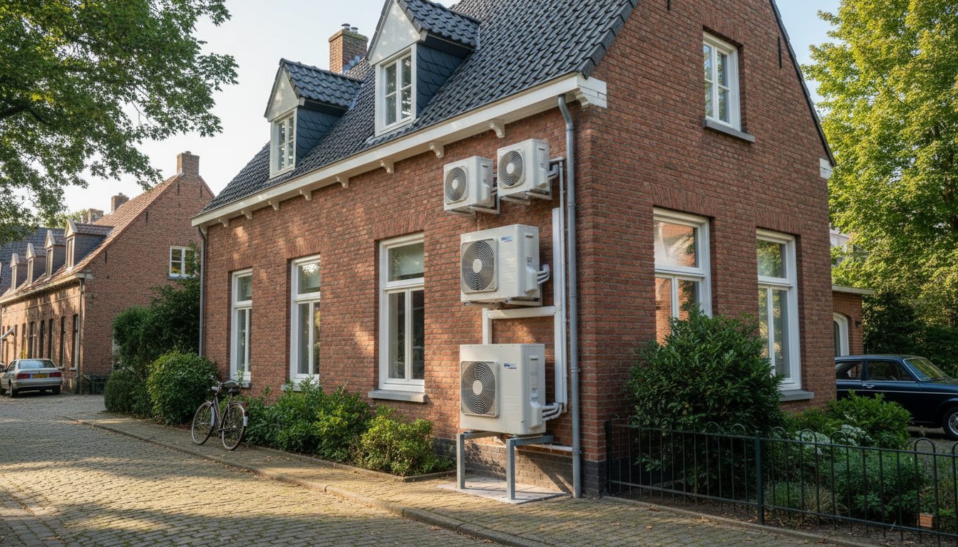 Airconditioning installatie bij moderne woning in Vlaanderen